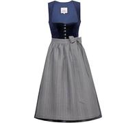 Marjo Dirndl Ainring 70cm Länge Nachtblau | Samt-Dirndl Midi mit Knöpfen | Mididirndl Ton-in-Ton (DE/NL/SE/PL, Numerisch, 42, Regular, Regular, Nachtblau)