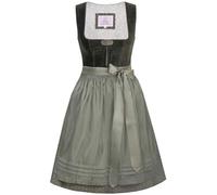 Marjo Dirndl Beatrice moos grün | Samt-Dirndl Uni schlicht elegant | Damen 65cm Länge (DE/NL/SE/PL, Numerisch, 40, Regular, Regular, 65cm Länge moos)