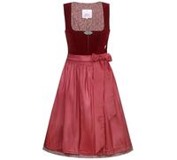 Marjo Dirndl Elisabeth 65cm Länge | Mididirndl Samt schlicht elegant | Damen Samtdirndl (DE/NL/SE/PL, Numerisch, 42, Regular, Regular, 65cm Länge palisander rot)