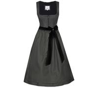 Marjo Dirndl Elsendorf 70cm Länge | Mididirndl grün schwarz Samtband | Damen (DE/NL/SE/PL, Numerisch, 38, Regular, Regular, waldgrün schwarz)