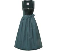 Marjo Dirndl Issigau | Samt-Dirndl Uni schlicht elegant | Damen 65cm Länge (DE/NL/SE/PL, Numerisch, 42, Regular, Regular, Tanne)