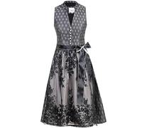 Marjo Dirndl June 65cm Länge Damen schwarz | Jacquard schlicht elegant | V-Ausschnitt Midi Gr 34