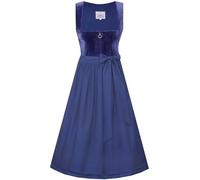 Marjo Dirndl Kirchham 65cm Länge königsblau | Samt-Dirndl knallig blau | Damen Midi (DE/NL/SE/PL, Numerisch, 46, Regular, Regular, 65cm Länge königsblau)