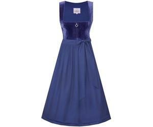 Marjo Dirndl Kirchham 65cm Länge königsblau | Samt-Dirndl knallig blau | Damen Midi (DE/NL/SE/PL, Numerisch, 36, Regular, Regular, 65cm Länge königsblau)