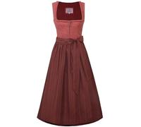 Marjo Dirndl Penzing 75cm Länge | Schlichtes Mididirndl mit Leinen | Damen (DE/NL/SE/PL, Numerisch, 44, Regular, Regular, Mahagoni)
