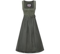 Marjo Dirndl Riegsee 70cm Länge Olive grün | Cord-Dirndl mit Reißverschluss | Mididirndl Ton-in-Ton (DE/NL/SE/PL, Numerisch, 44, Regular, Regular, 70cm Länge Oliv)