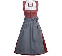 Marjo Dirndl Rosalinda 68cm Länge rot blau | Mididirndl schlicht elegant | Damen Gr 36
