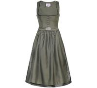 Marjo Dirndl Tilda 70cm Länge efeu grün | Cord-Dirndl Midi mit Knöpfen | Mididirndl Ton-in-Ton Gr 40
