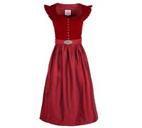 Marjo Dirndl True Love 70cm Länge | Mididirndl mit Knöpfen | Abnehmbarer Flügelarm Schließe Samtdirndl Damen