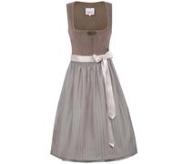 Marjo Dirndl Übersee Samt Strukturstoff | Mididirndl für Damen | schlicht (DE/NL/SE/PL, Numerisch, 40, Regular, Regular, Coffee)