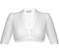 Marjo Dirndlbluse Emma Linda Creme oder weiß V-Ausschnitt (weiß, 46)