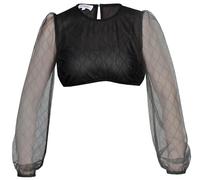 Marjo Dirndlbluse Ivana-Sarah | Langarm hochgeschlossen | Damen Dirndl-Bluse aus Spitze (DE/NL/SE/PL, Numerisch, 32, Regular, Regular, schwarz)