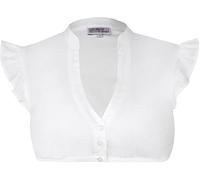 Marjo Dirndlbluse Kienberg weiß | Flügelarm V-Ausschnitt Damen | Rüschen Ecru (DE/NL/SE/PL, Numerisch, 38, Regular, Regular, weiß)