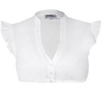 Marjo Dirndlbluse Kienberg weiß | Flügelarm V-Ausschnitt Damen | Rüschen Ecru (DE/NL/SE/PL, Numerisch, 38, Regular, Regular, Ecru)