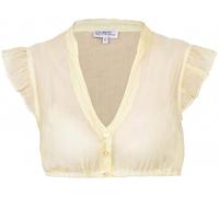 Marjo Dirndlbluse Waldbrunn | Flügelarm V-Ausschnitt Damen | Rüschen-Arm (DE/NL/SE/PL, Numerisch, 34, Regular, Regular, Zitrone)