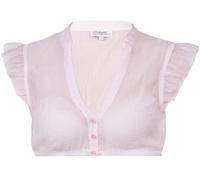 Marjo Dirndlbluse Waldbrunn | Flügelarm V-Ausschnitt Damen | Rüschen-Arm (DE/NL/SE/PL, Numerisch, 38, Regular, Regular, rosa)