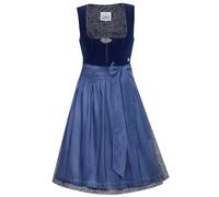 MarJo Glorious Collection Marjo Dirndl Elisabeth 65cm Länge | Mididirndl Samt schlicht elegant | Damen Samtdirndl (DE/NL/SE/PL, Numerisch, 40, Regular, Regular, 65cm Länge azurblau)