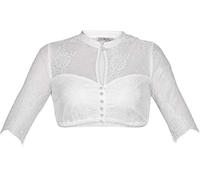 MarJo Leder & Tracht Dirndlbluse Nora-Madlenka weiß | Spitze Tropfenausschnitt | halbarm (weiß, 36)