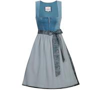 Marjo Samt-Dirndl Irsee | Dirndl aus Samt mit Plissee-Schürze | Damen (DE/NL/SE/PL, Numerisch, 44, Regular, Regular, 58cm Denim Cloud)