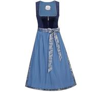 Marjo Samt-Dirndl Irsee | Mididirndl Samt mit Plissee-Schürze 70cm | Damen (DE/NL/SE/PL, Numerisch, 32, Regular, Regular, 70cm Länge Nachtblau)