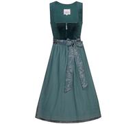Marjo Samt-Dirndl Irsee | Mididirndl Samt mit Plissee-Schürze 75cm | Damen (DE/NL/SE/PL, Numerisch, 34, Regular, Regular, Petrol)