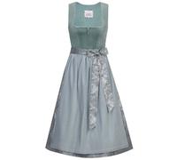 Marjo Samt-Dirndl Irsee | Mididirndl Samt mit Plissee-Schürze | Damen (DE/NL/SE/PL, Numerisch, 42, Regular, Regular, 65cm Länge Jade Cloud)