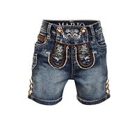 Marjo Trachten u. Dirndl Trachtenhose Kinder - Jeans Short Kids - blau
