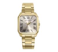 Mark Maddox HM0153-22 Herrenuhr, analog, drei Zeiger, Gehäuse und Armband aus vergoldetem Stahl, goldfarbenes Zifferblatt mit römischen Ziffern, Mineralglas, wasserdicht