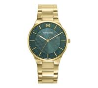 Mark Maddox HM1028-67 Herrenuhr, analog, drei Zeiger, 40 mm, vergoldeter Stahl, grünes Zifferblatt, Metallarmband, WR 50 m