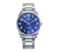 Mark Maddox HM1029-35 Herrenuhr, analog, drei Zeiger, 41 mm, Gehäuse und Armband aus Stahl, blaues Zifferblatt mit arabischen Ziffern, WR 50 m