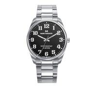 Mark Maddox HM1029-55 Herrenuhr, analog, drei Zeiger, 41 mm, Gehäuse und Armband aus Stahl, schwarzes Zifferblatt mit arabischen Ziffern, WR 50 m