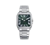 Mark Maddox MM0143-62 Damen-Armbanduhr, analog, drei Zeiger, Gehäuse und Armband aus Stahl, grünes Zifferblatt mit römischen Ziffern, Mineralglas