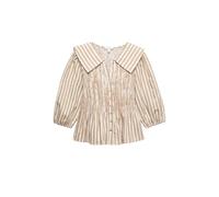 Marks & Spencer Gemusterte Bluse Mit Hohem Leinenanteil Und Raffung Damen UK 8 (EU 36)