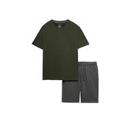 Marks & Spencer Schlafanzug-Set Aus Reiner Baumwolle Herren Khaki Mix M