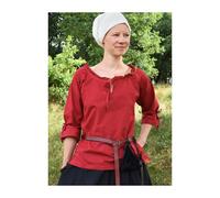 Markt-Mittelalter Bluse Birga 3/4 Arm Rot Größe L