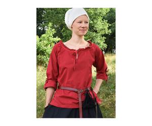 Markt-Mittelalter Bluse Birga 3/4 Arm Rot Größe M