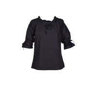 Markt-Mittelalter Bluse Birga 3/4 Arm Schwarz