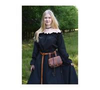 Battle-Merchant Mittelalter Langarm Carmenbluse aus Baumwolle für Damen | schulterfreie langärmlige Boho Bluse S-XXL | Halloween Karneval Kostüm (Schwarz, M)