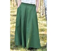 Battle-Merchant Mittelalterlicher Rock Damen Baumwolle | bodenlang und weit ausgestellt in div Farben S-XXL | Mittelalter LARP Kleidung Magd Wikinger (Grün, XXL)