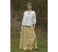 Battle-Merchant Mittelalterlicher Rock Damen Baumwolle | bodenlang und weit ausgestellt in div Farben S-XXL | Mittelalter LARP Kleidung Magd Wikinger (Hellbraun, L)