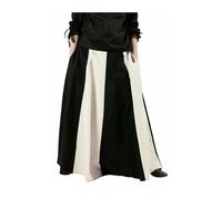 Battle-Merchant Mittelalterlicher Rock Damen Baumwolle | bodenlang und weit ausgestellt in div Farben S-XXL | Mittelalter LARP Kleidung Magd Wikinger (Schwarz/Natur, M)