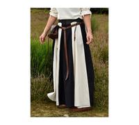 Battle-Merchant Mittelalterlicher Rock Damen Baumwolle | bodenlang und weit ausgestellt in div Farben S-XXL | Mittelalter LARP Kleidung Magd Wikinger (Schwarz/Natur, S)