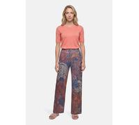 Marlene-Hose BETTY BARCLAY "Damen mit elastischem Bund", Damen, Gr. 42, Normalgrößen, bunt (blau, rot), Obermaterial: 100% Viskose, weit lang, Hosen (59925912-42) blau, rot