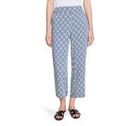Marlene-Hose BETTY BARCLAY "Damen mit elastischem Bund", Damen, Gr. 46, Normalgrößen, blau, weiß, Obermaterial: 100% Viskose, relaxed fit 7/8-Länge, Hosen (97270431-46) blau, weiß
