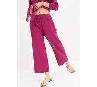 Marlene-Hose BONPRIX, Damen, Gr. 36, N-Gr, pink (violett), Web, Obermaterial: 100% Baumwolle, loose fit, Hosen, aus reiner Baumwolle, weites Musselin-Material, Loose Fit Passform (14111044-36) violett