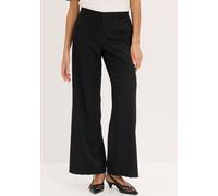 Marlene-Hose BONPRIX, Damen, Gr. 42, N-Gr, schwarz, Web, Obermaterial: 95% Polyester, 5% Elasthan, unifarben, festlich, regular fit lang, Hosen, mit weitem Bein, Bügelfalte und bequemem Bund (73503507