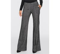 Marlene-Hose BONPRIX, Damen, Gr. 46, N-Gr, grau (grau, schwarz meliert), Obermaterial: 90% Polyester, 10% Wolle, festlich, loose fit, Hosen, lockere Passform, weites Bein, Woll-Optik, festlicher Stil
