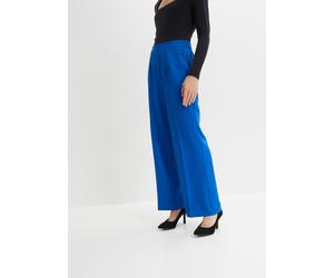 Marlene-Hose BONPRIX "Marlenehose", Damen, Gr. 42, N-Gr, blau (arktikblau), Obermaterial: 95% Polyester, 5% Elasthan, loose fit, Hosen, aus Polyester und Elasthan, Loose fit Passform, femininer Stil (