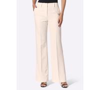 Marlene-Hose HEINE, Damen, Gr. 48, Normalgrößen, beige (champagner), 94% Polyester, 6% Elasthan, unifarben, Hosen (13592540-48) champagner