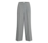 Marlene-Hose ICHI "Hose IHSARLA", Damen, Gr. 40, N-Gr, grau (grau melange), Obermaterial: 80% Polyester PES. 16% Viskose CV. 4% Elasthan EL., Hosen (70045419-40) grau melange